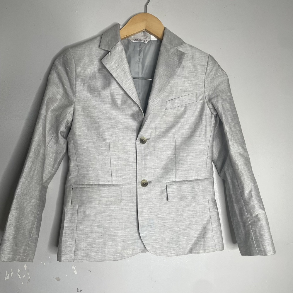 Janie and Jack Blazer Boys 10 Gray Linen